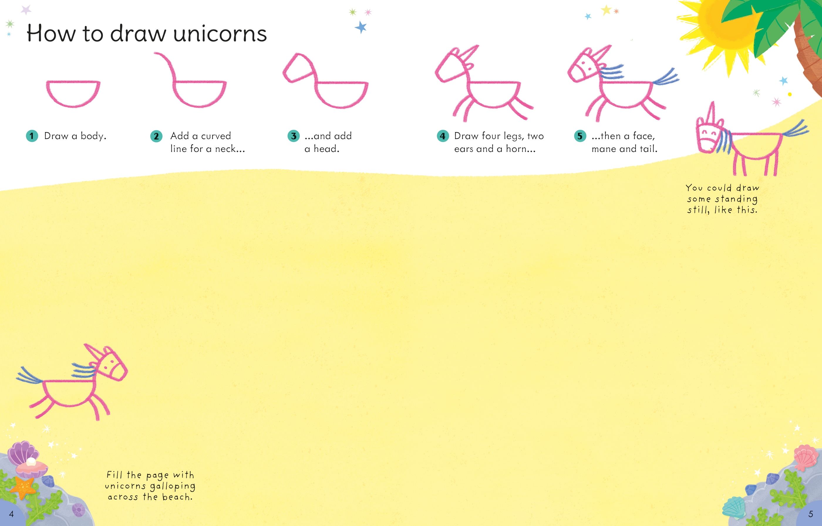 Unicorn things to make and do – Carte de activități pentru copii 3+ ani, Usborne