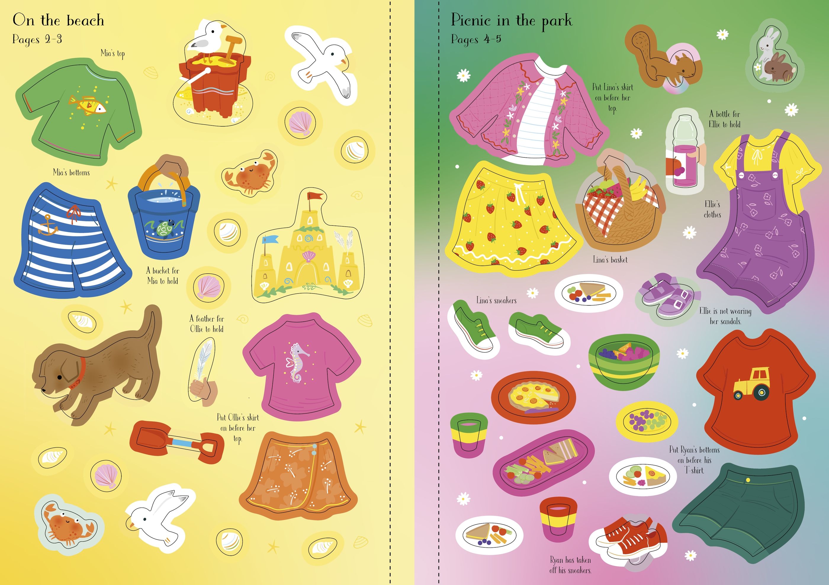 Little Sticker Dolly Dressing Summer Fun – Carte cu stickere pentru copii 4+ ani, Usborne