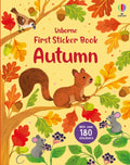 Coperta cărții „First Sticker Book Autumn” – carte cu stickere Usborne pentru copii 3+ ani