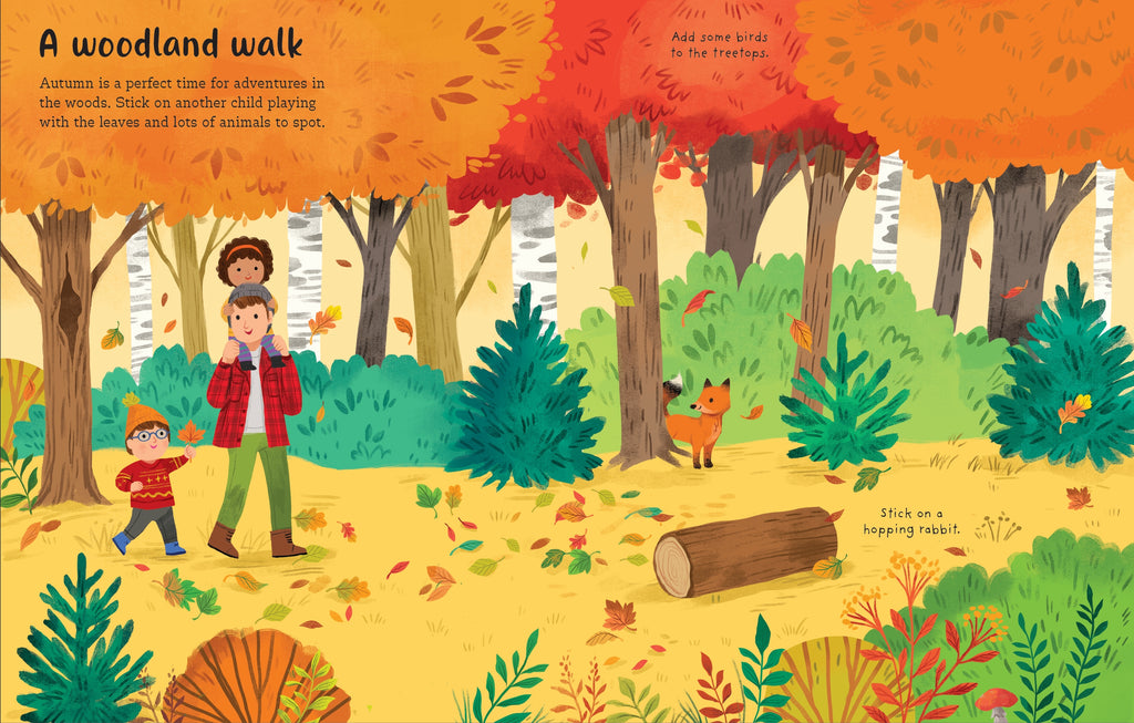 Detaliu din cartea „First Sticker Book Autumn”, Usborne – imaginea 3
