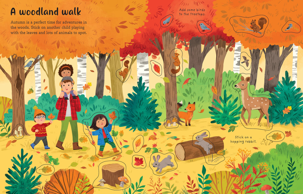 Detaliu din cartea „First Sticker Book Autumn”, Usborne – imaginea 4