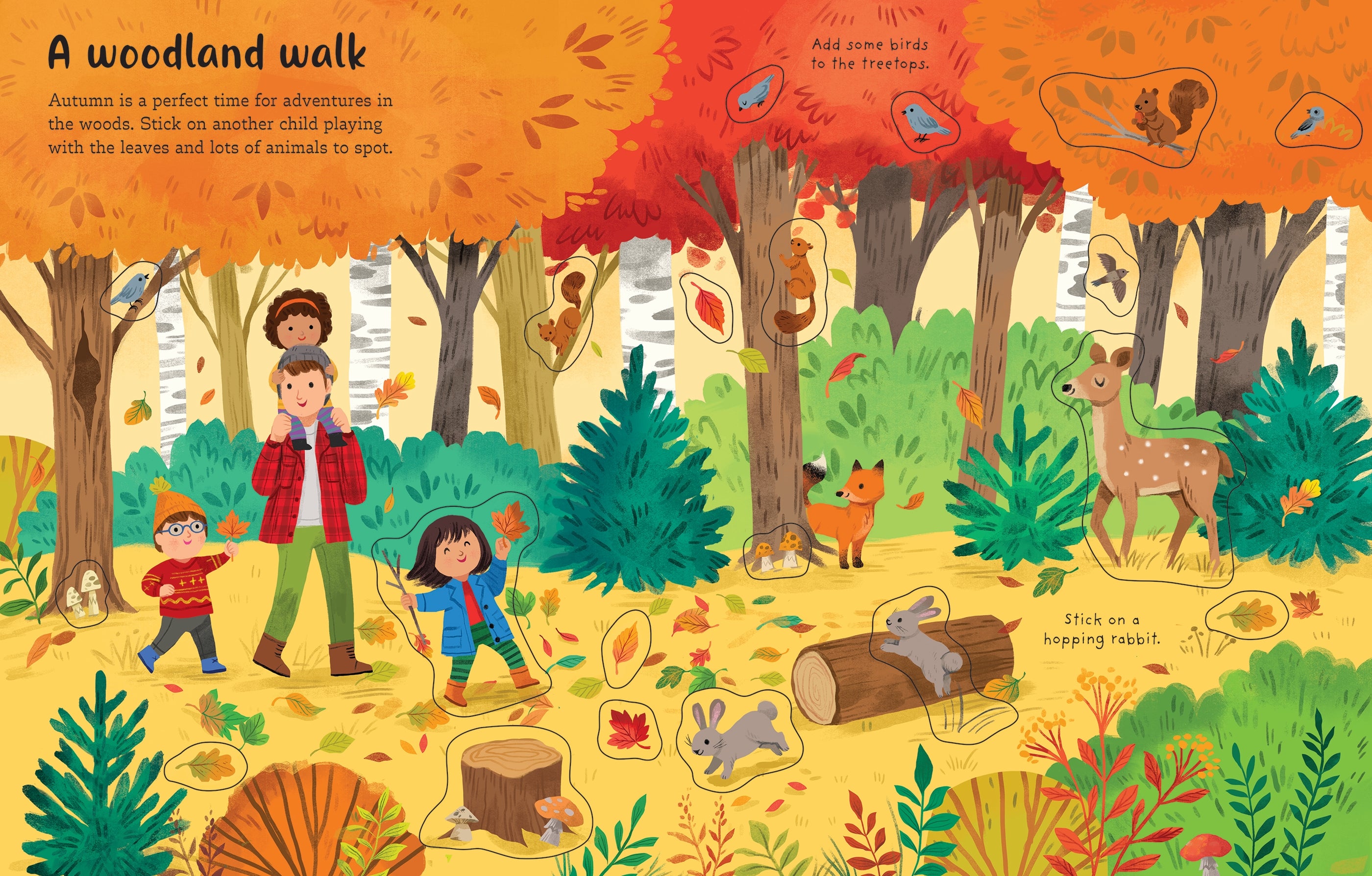 Detaliu din cartea „First Sticker Book Autumn”, Usborne – imaginea 4