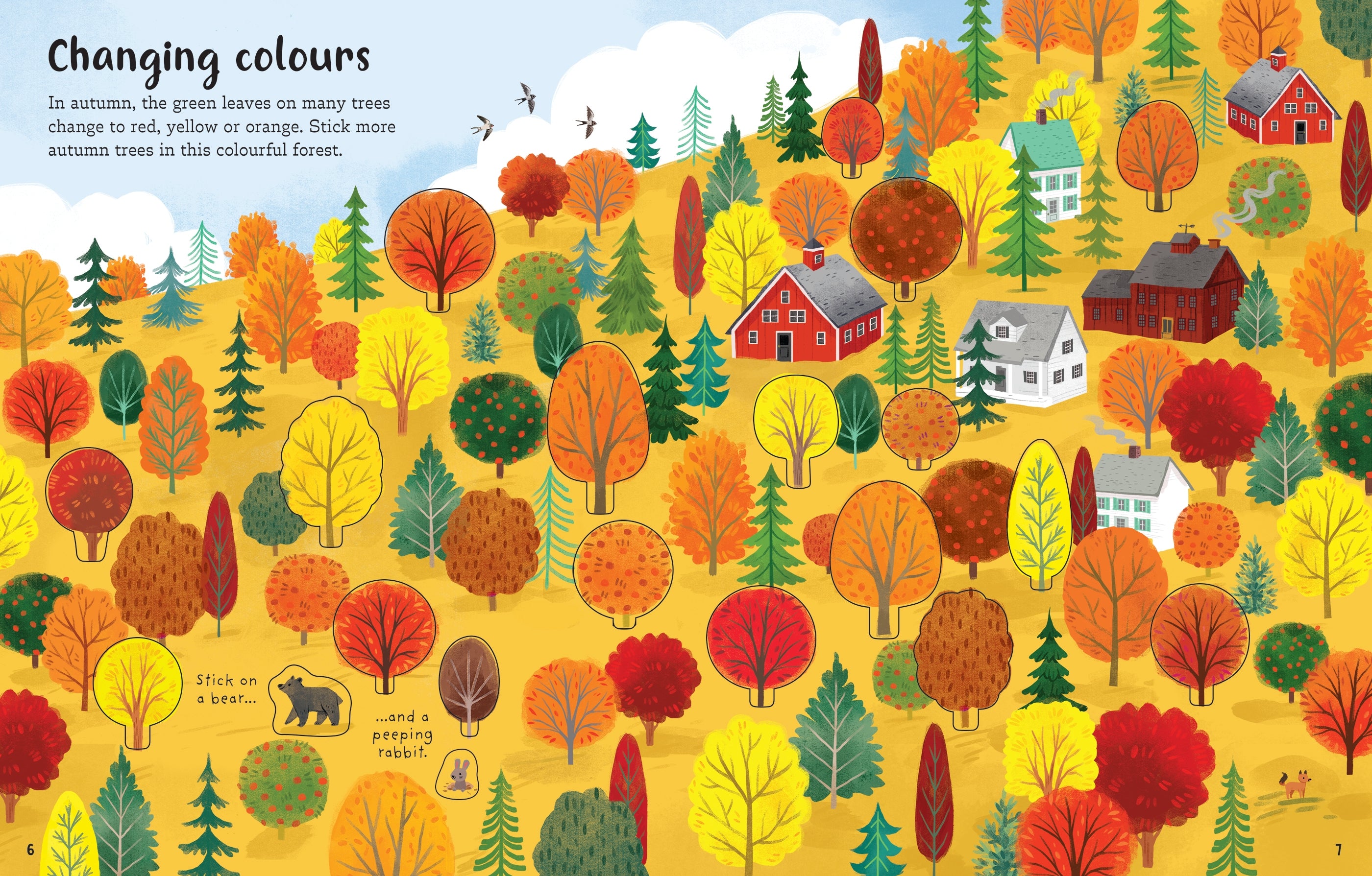 Detaliu din cartea „First Sticker Book Autumn”, Usborne – imaginea 6