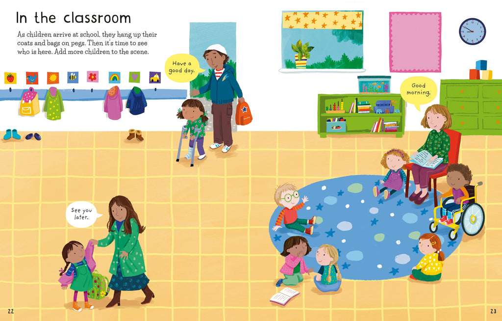 Detaliu din cartea „First Sticker Book First Experiences”, Usborne – imaginea 4