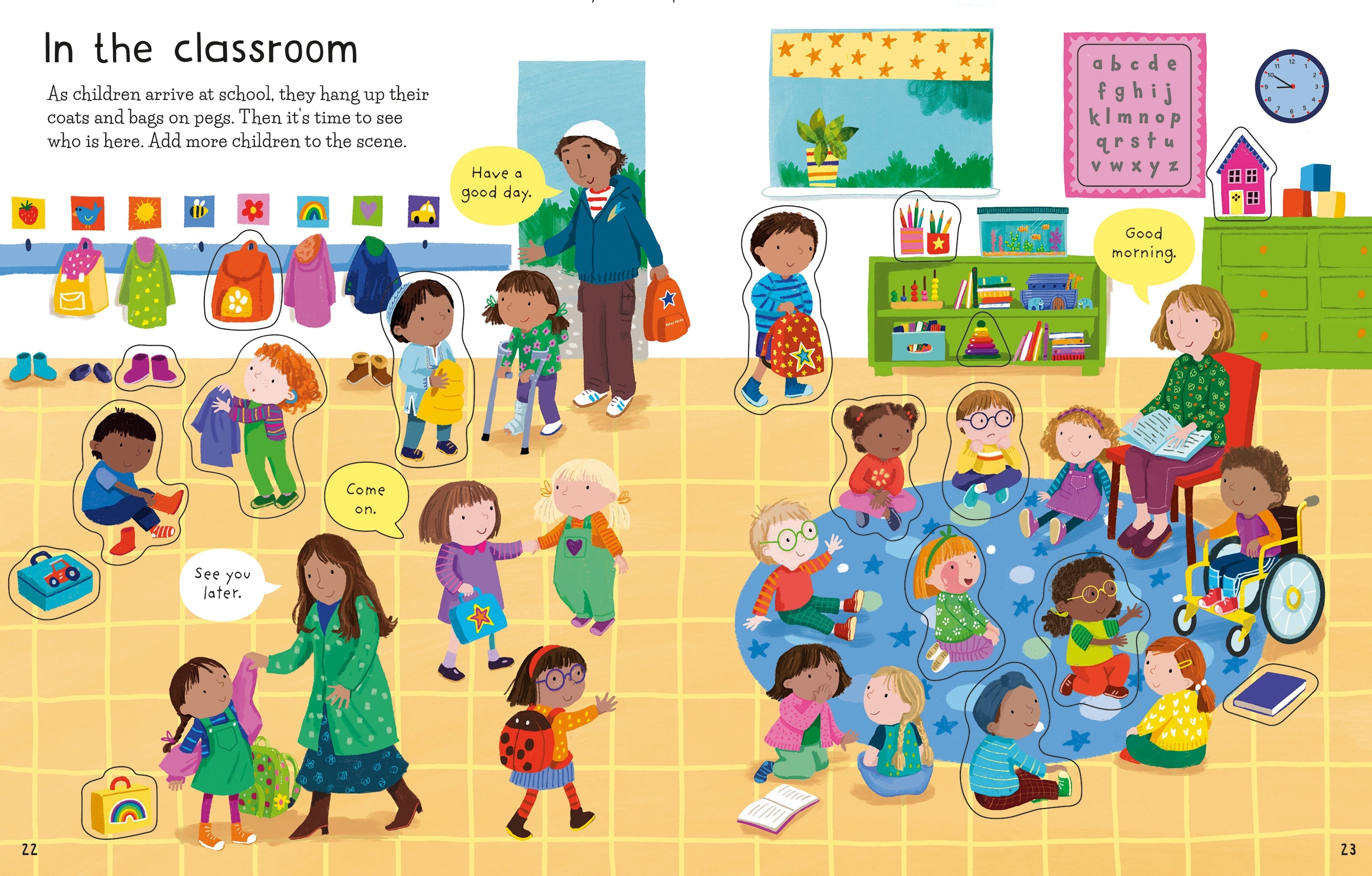 Detaliu din cartea „First Sticker Book First Experiences”, Usborne – imaginea 5