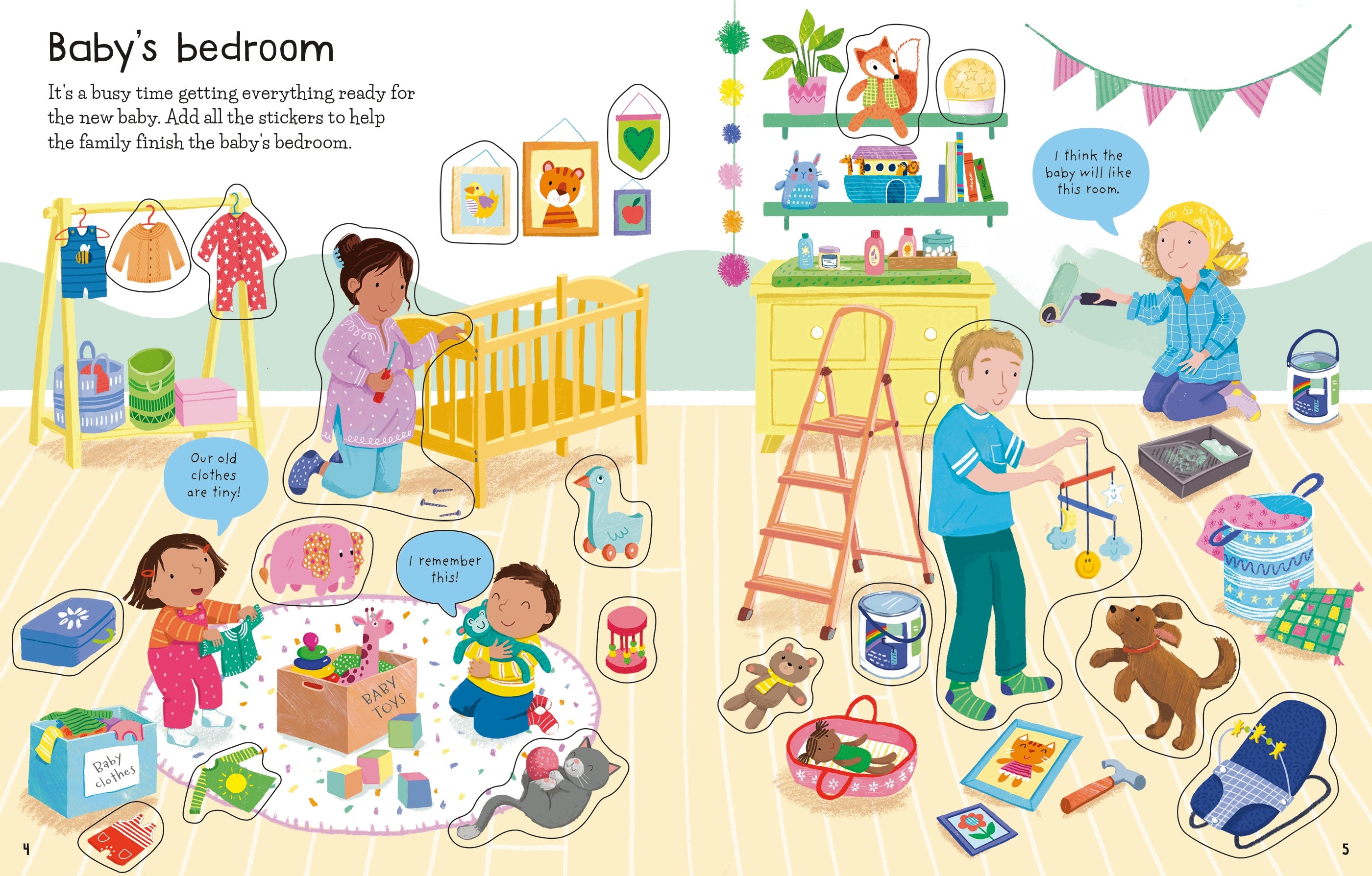 Detaliu din cartea „First Sticker Book First Experiences”, Usborne – imaginea 7