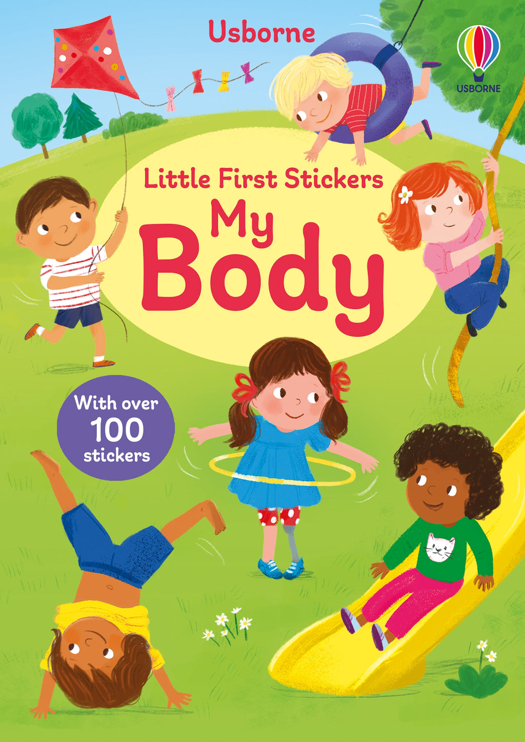 Coperta cărții „Little First Stickers My Body” – carte cu stickere Usborne pentru copii 3+ ani