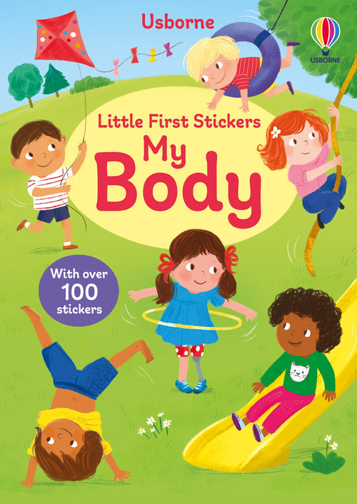 Coperta cărții „Little First Stickers My Body” – carte cu stickere Usborne pentru copii 3+ ani