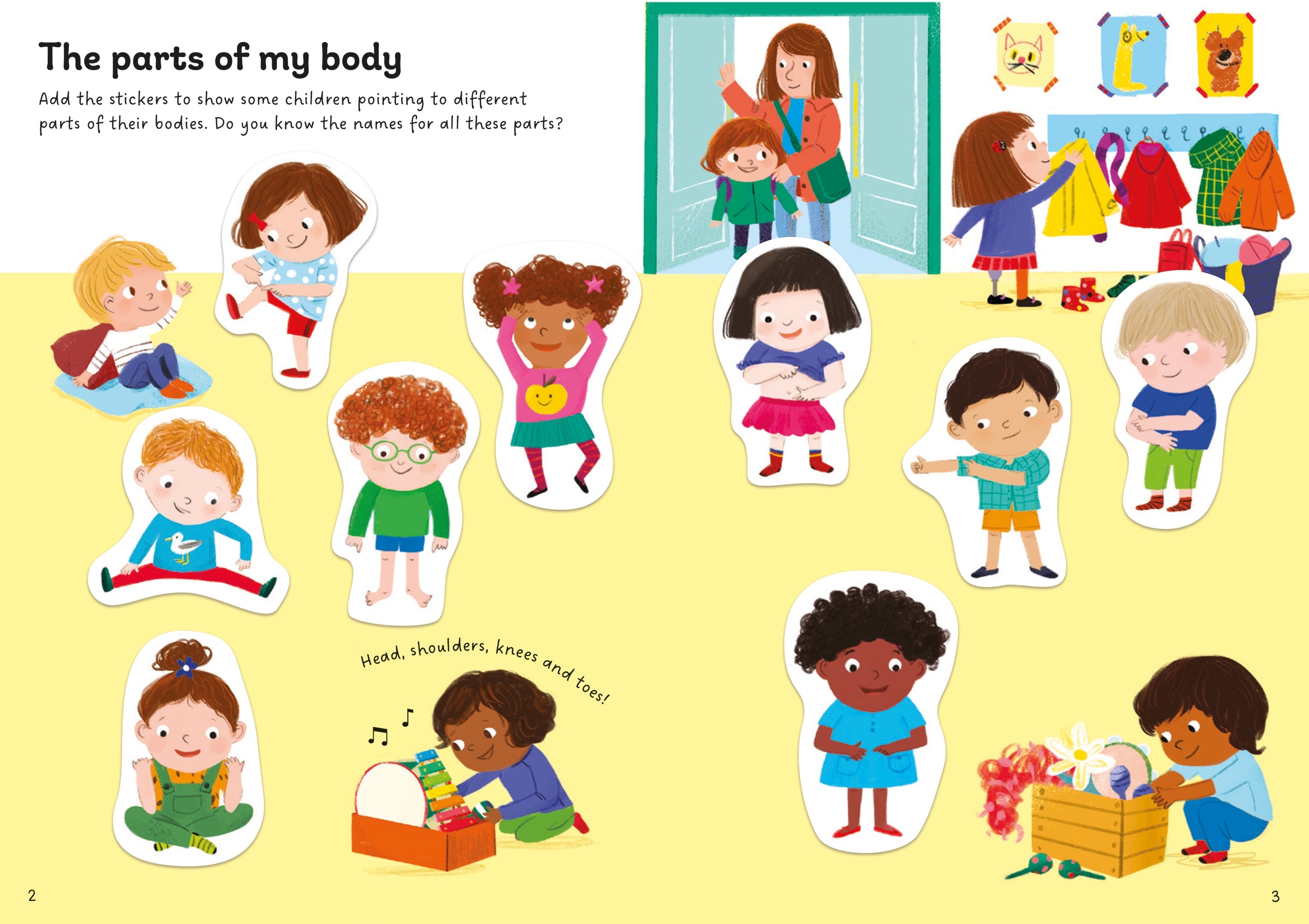 Detaliu din cartea „Little First Stickers My Body”, Usborne – imaginea 3