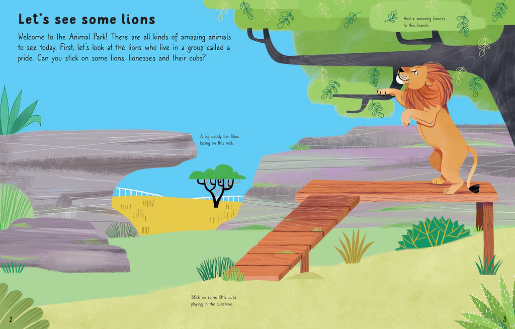 Detaliu din cartea „First Sticker Book Animal Park”, Usborne – imaginea 2