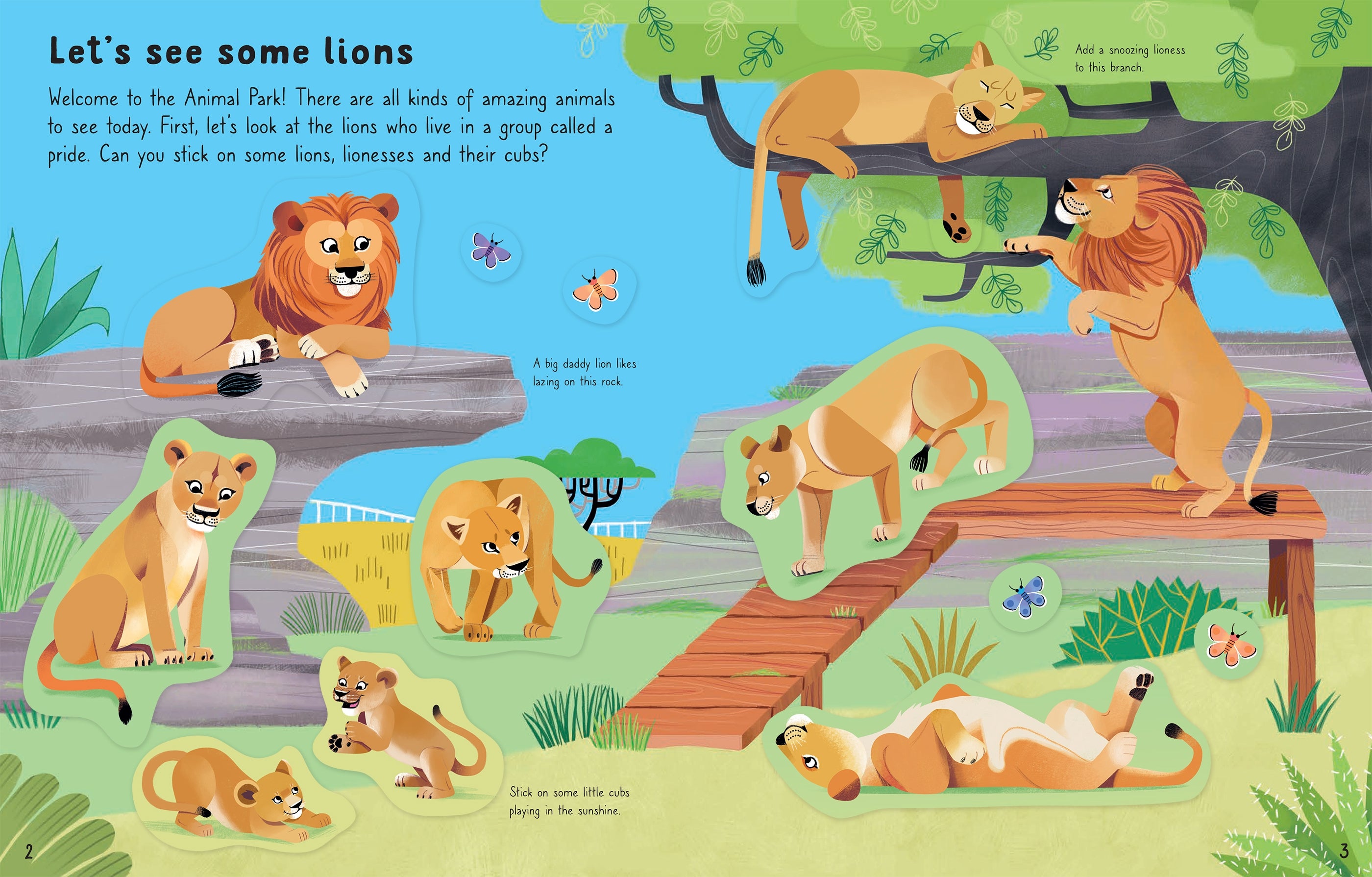Detaliu din cartea „First Sticker Book Animal Park”, Usborne – imaginea 3