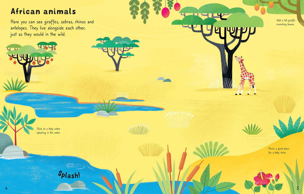 Detaliu din cartea „First Sticker Book Animal Park”, Usborne – imaginea 4