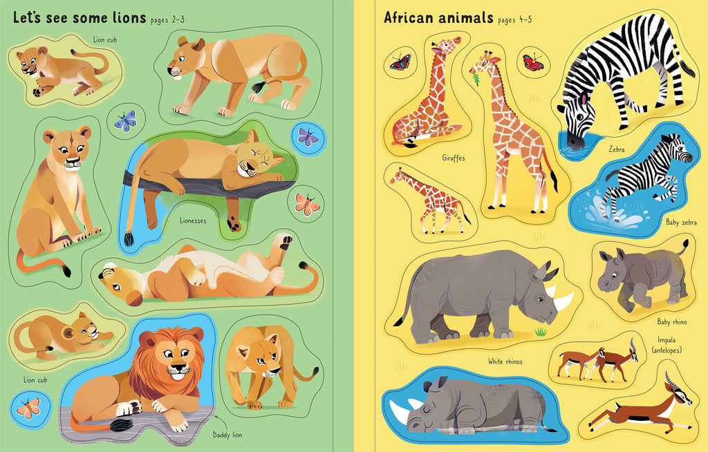 Detaliu din cartea „First Sticker Book Animal Park”, Usborne – imaginea 6
