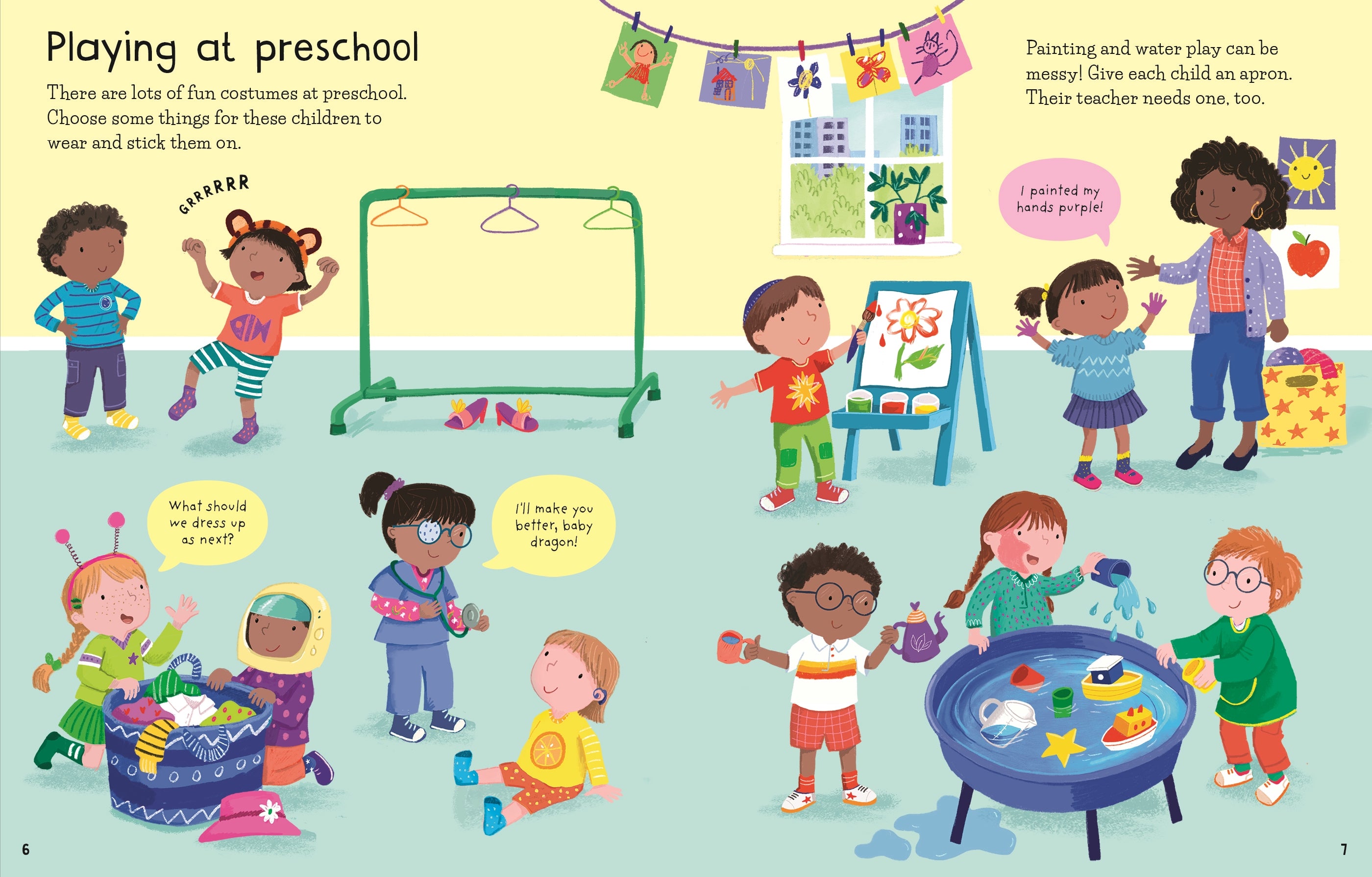Detaliu din cartea „First Sticker Book Getting Dressed”, Usborne – imaginea 3