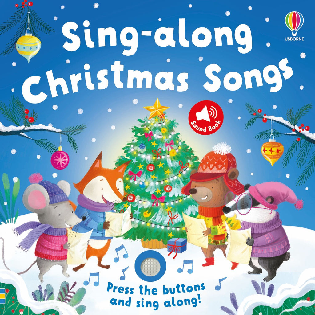 Sing-along Christmas Songs – Carte muzicală cu colinde pentru copii 6+ luni, Usborne