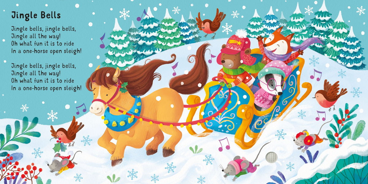 Sing-along Christmas Songs – Carte muzicală cu colinde pentru copii 6+ luni, Usborne