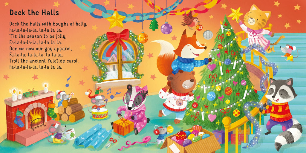 Sing-along Christmas Songs – Carte muzicală cu colinde pentru copii 6+ luni, Usborne