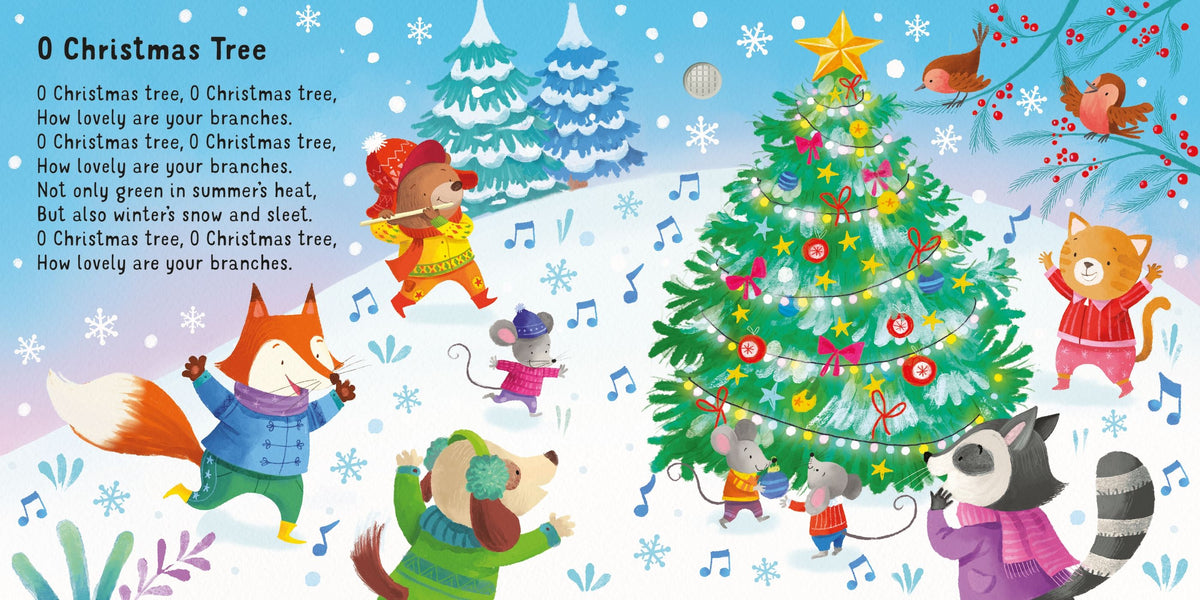Sing-along Christmas Songs – Carte muzicală cu colinde pentru copii 6+ luni, Usborne