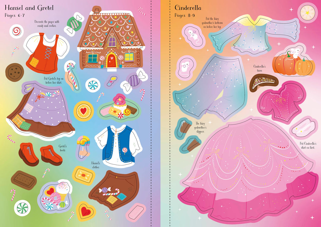 Detaliu din cartea „Little Sticker Dolly Dressing Fairy Tales”, Usborne – imaginea 7