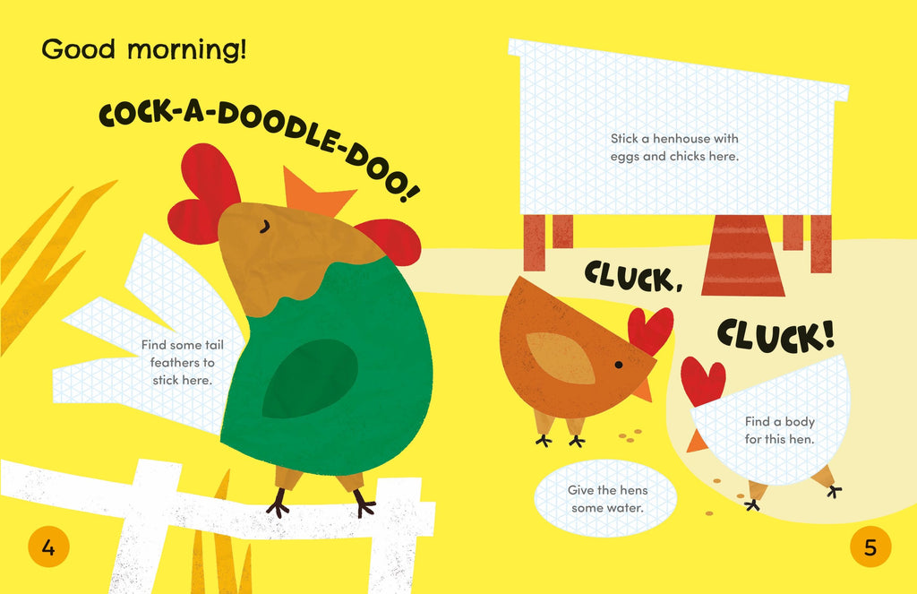 Cut and Stick Farm – Carte de decupat și lipit pentru copii 3+ ani, Usborne