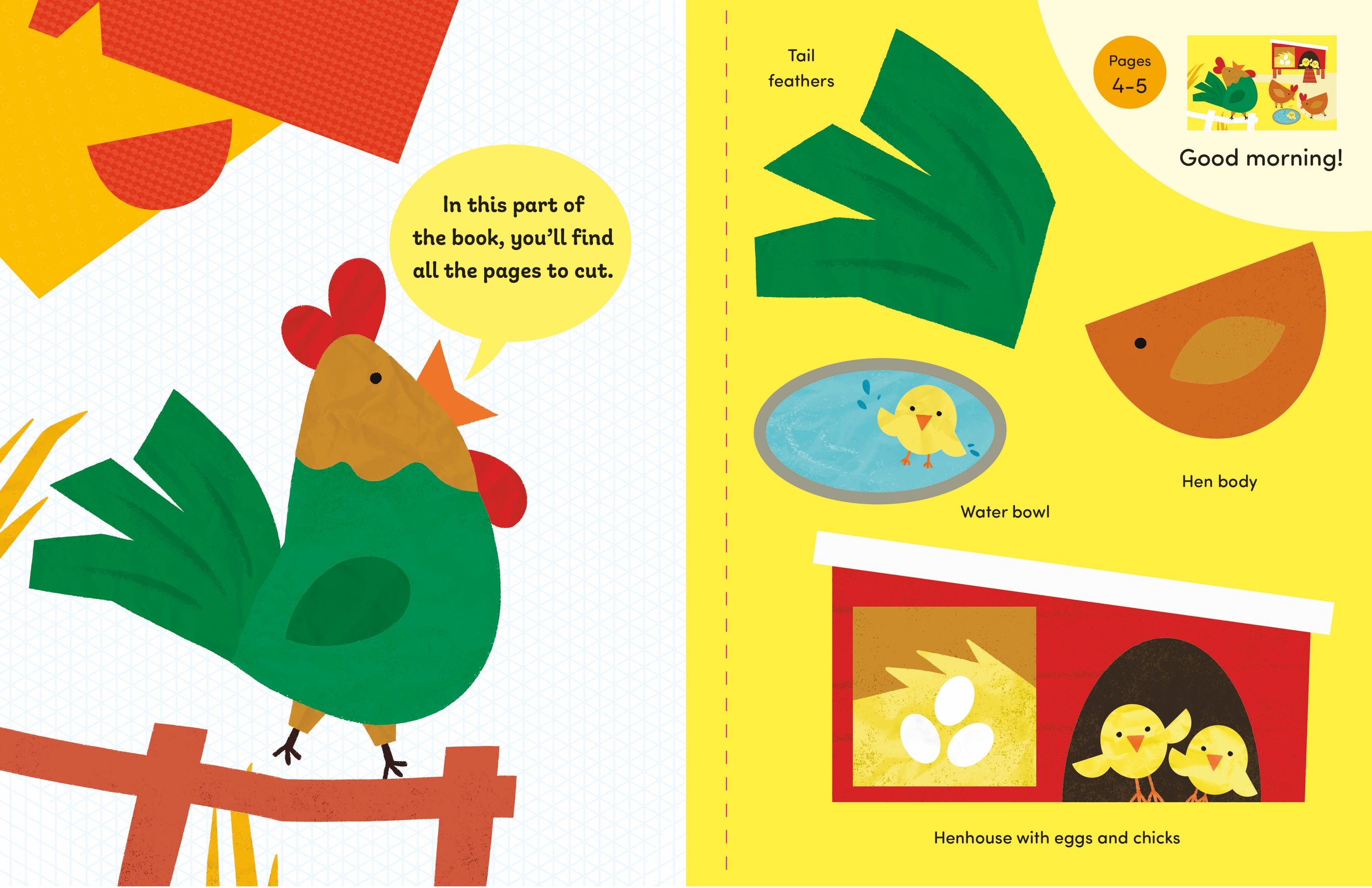 Cut and Stick Farm – Carte de decupat și lipit pentru copii 3+ ani, Usborne