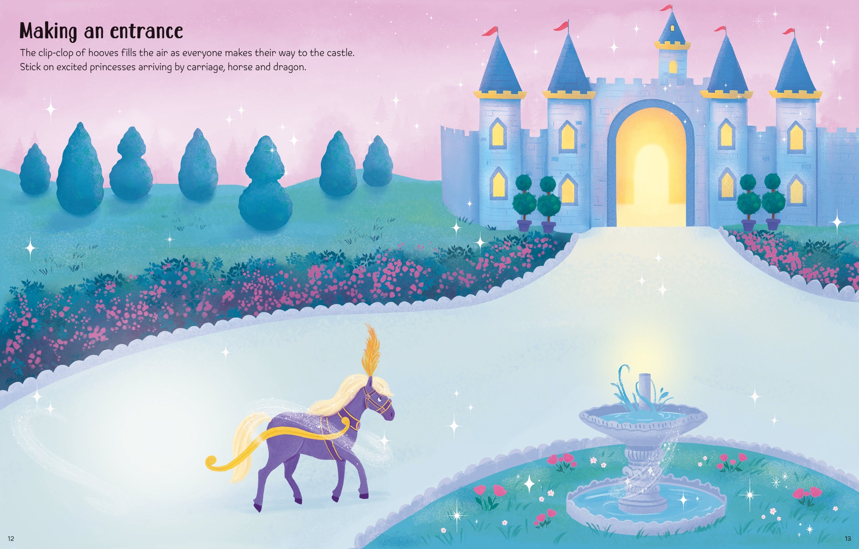 Detaliu din cartea „First Sticker Book Sparkly Princesses”, Usborne – imaginea 3
