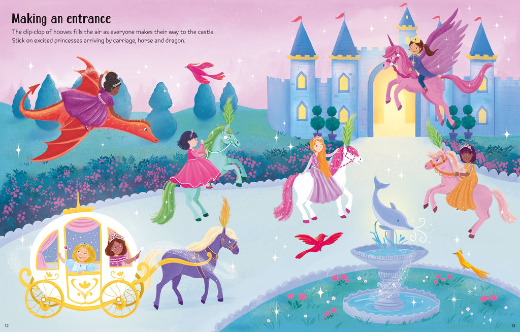 Detaliu din cartea „First Sticker Book Sparkly Princesses”, Usborne – imaginea 4