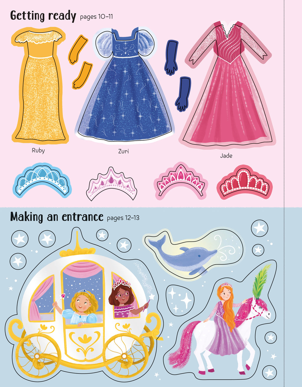 Detaliu din cartea „First Sticker Book Sparkly Princesses”, Usborne – imaginea 6