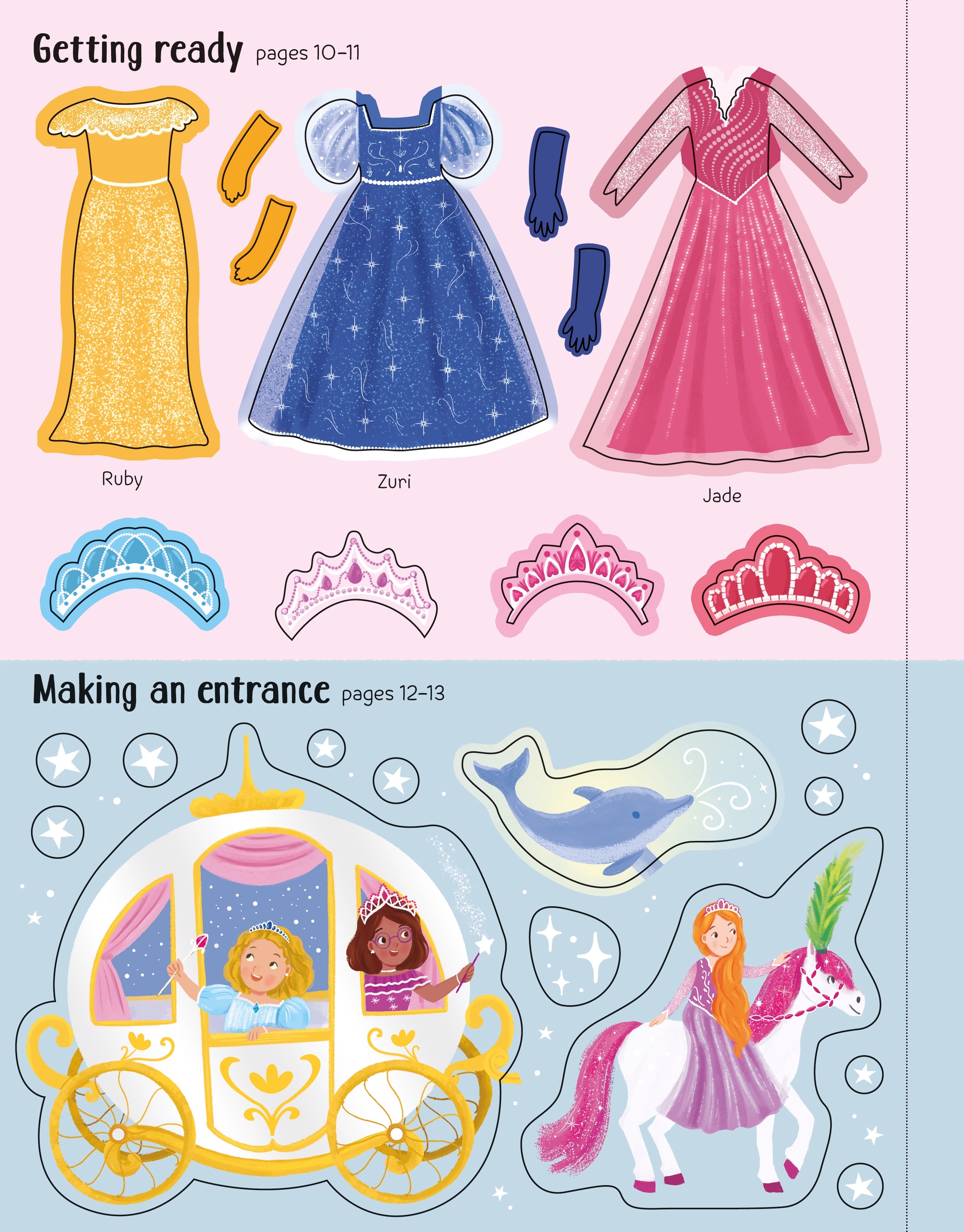 Detaliu din cartea „First Sticker Book Sparkly Princesses”, Usborne – imaginea 6