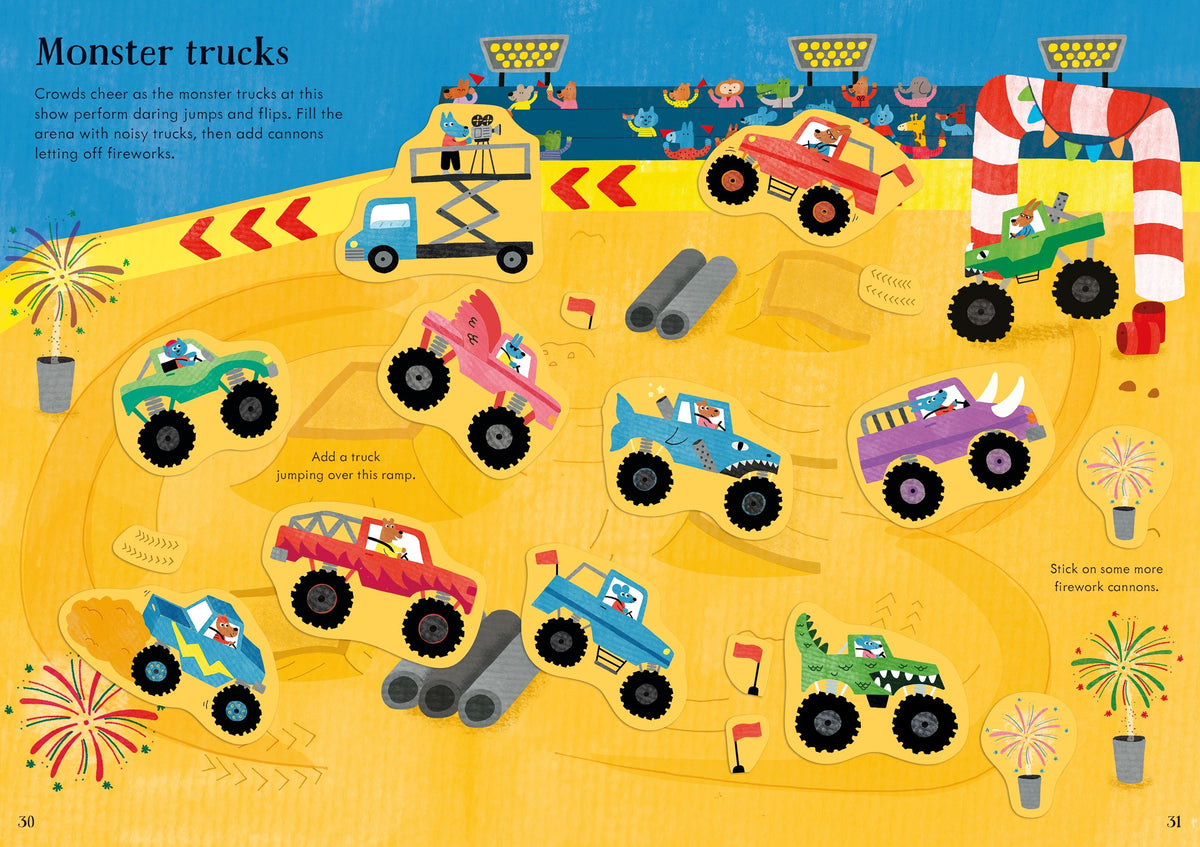 My First Sticker Book Big Machines – Carte cu 570 stickere pentru copii 3+ ani, Usborne