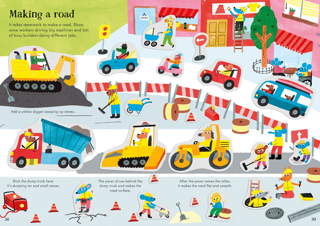 My First Sticker Book Big Machines – Carte cu 570 stickere pentru copii 3+ ani, Usborne
