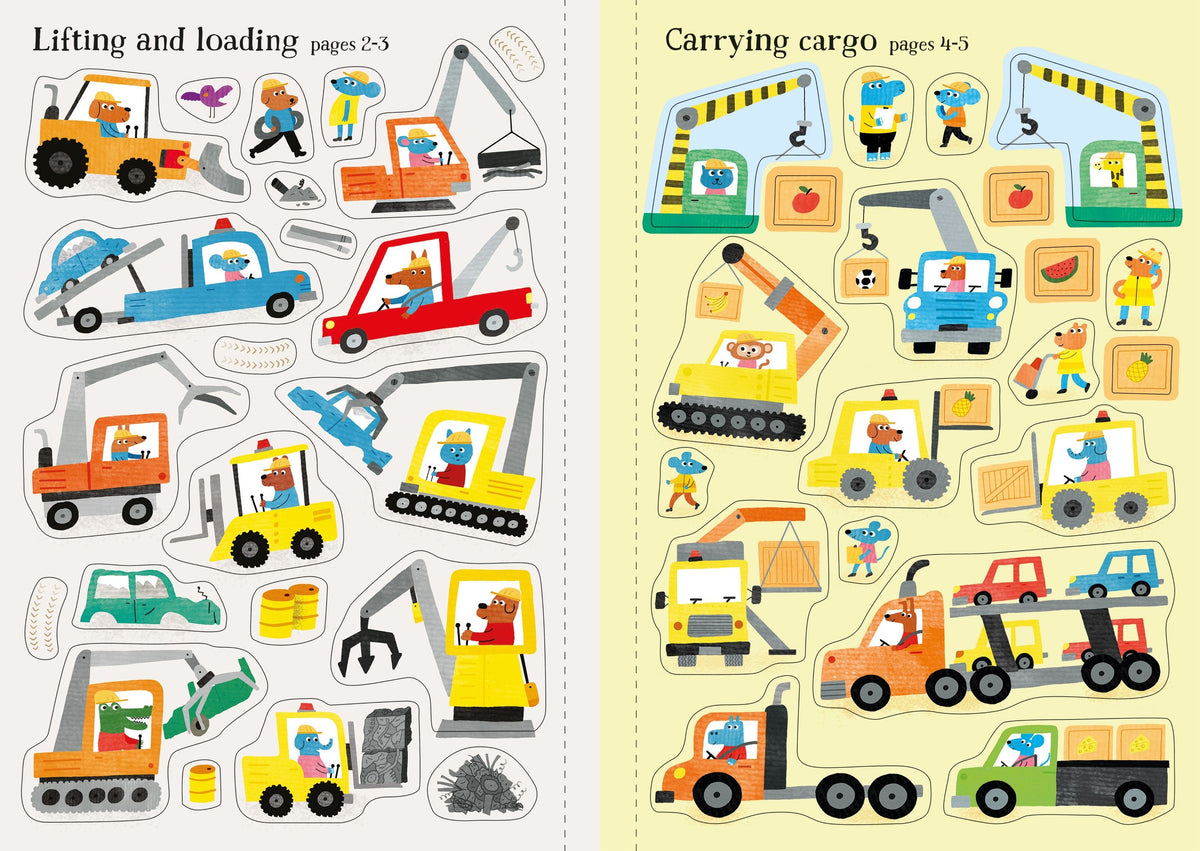 My First Sticker Book Big Machines – Carte cu 570 stickere pentru copii 3+ ani, Usborne