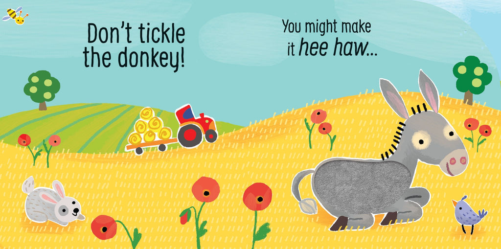 Don't Tickle the Donkey! – Carte cu sunete pentru copii 6+ luni, Usborne