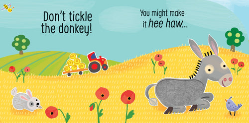 Don't Tickle the Donkey! – Carte cu sunete pentru copii 6+ luni, Usborne