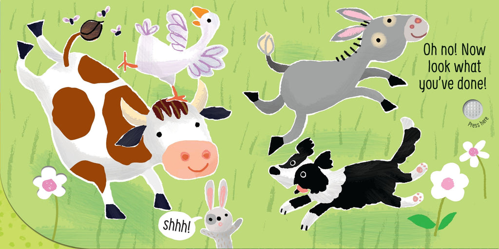 Don't Tickle the Donkey! – Carte cu sunete pentru copii 6+ luni, Usborne