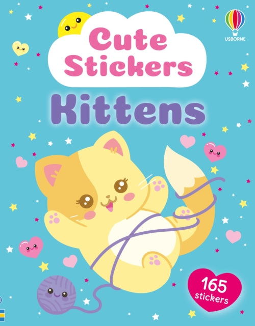 Coperta cărții „Cute Stickers Kittens” – carte cu stickere Usborne pentru copii 3+ ani