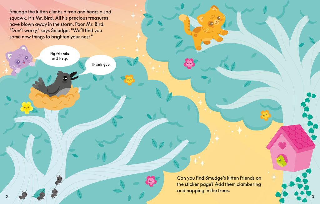 Detaliu din cartea „Cute Stickers Kittens”, Usborne – imaginea 3