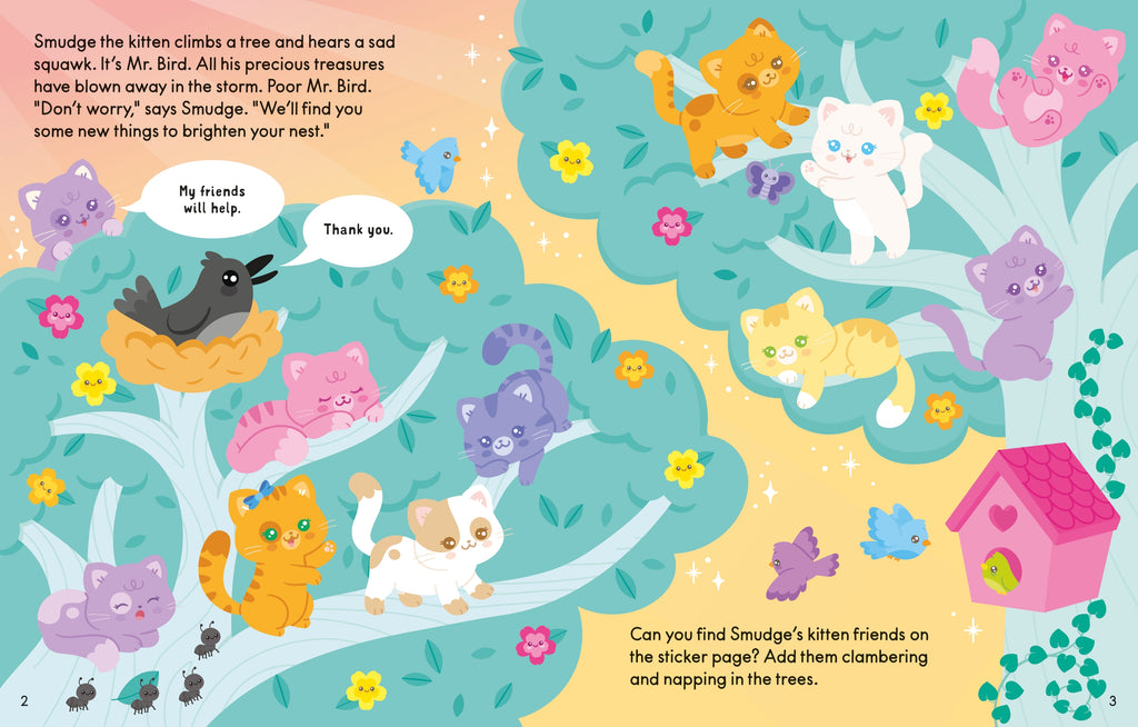 Detaliu din cartea „Cute Stickers Kittens”, Usborne – imaginea 4