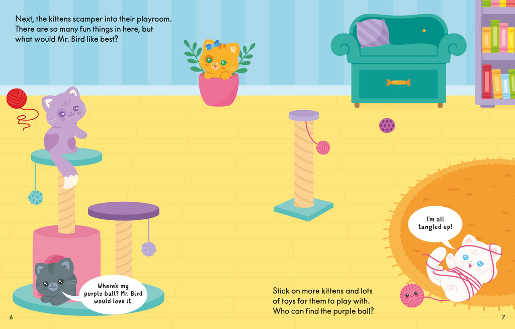 Detaliu din cartea „Cute Stickers Kittens”, Usborne – imaginea 5
