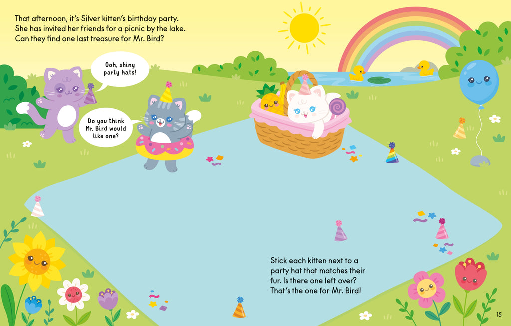 Detaliu din cartea „Cute Stickers Kittens”, Usborne – imaginea 7