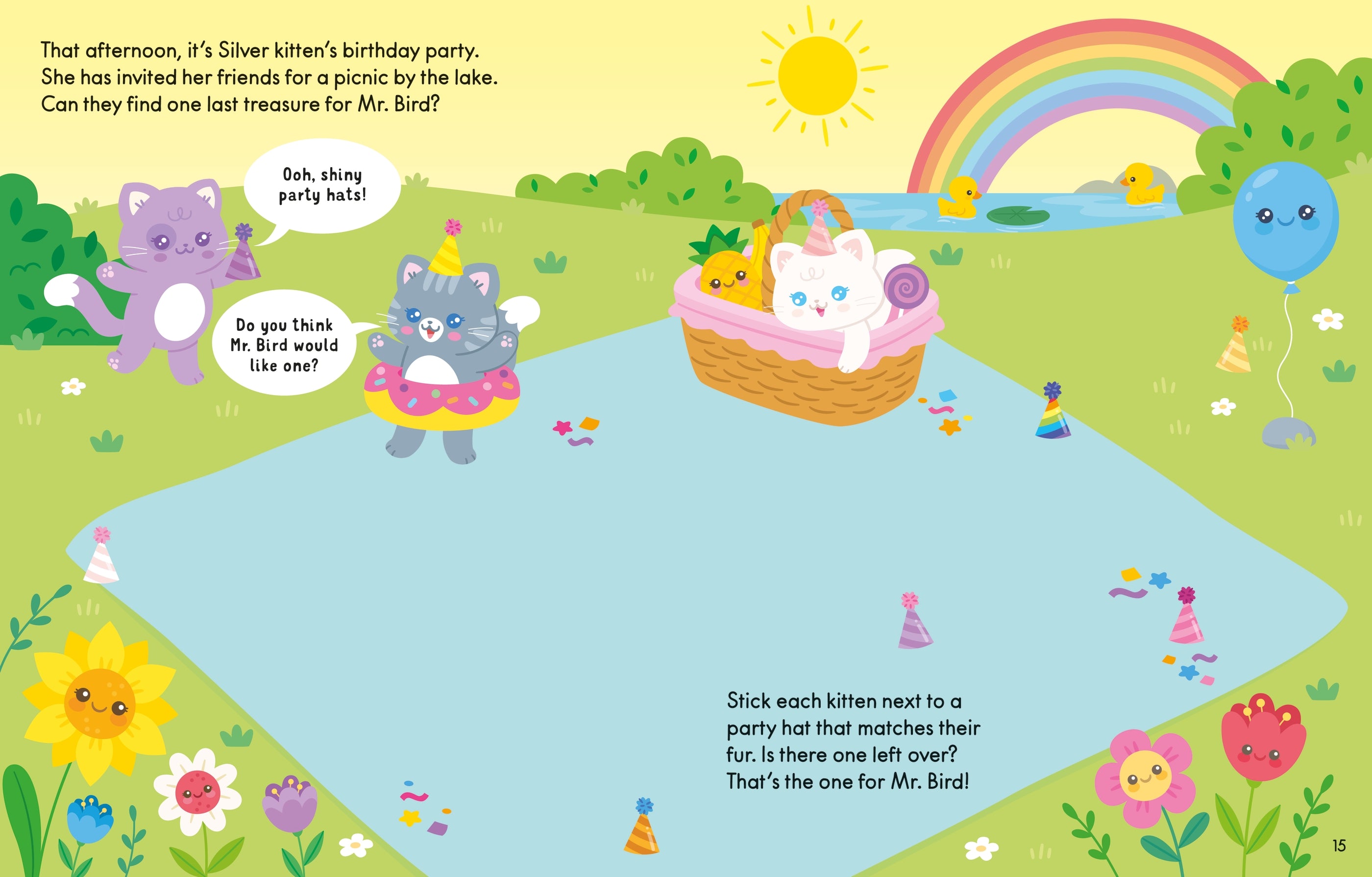 Detaliu din cartea „Cute Stickers Kittens”, Usborne – imaginea 7