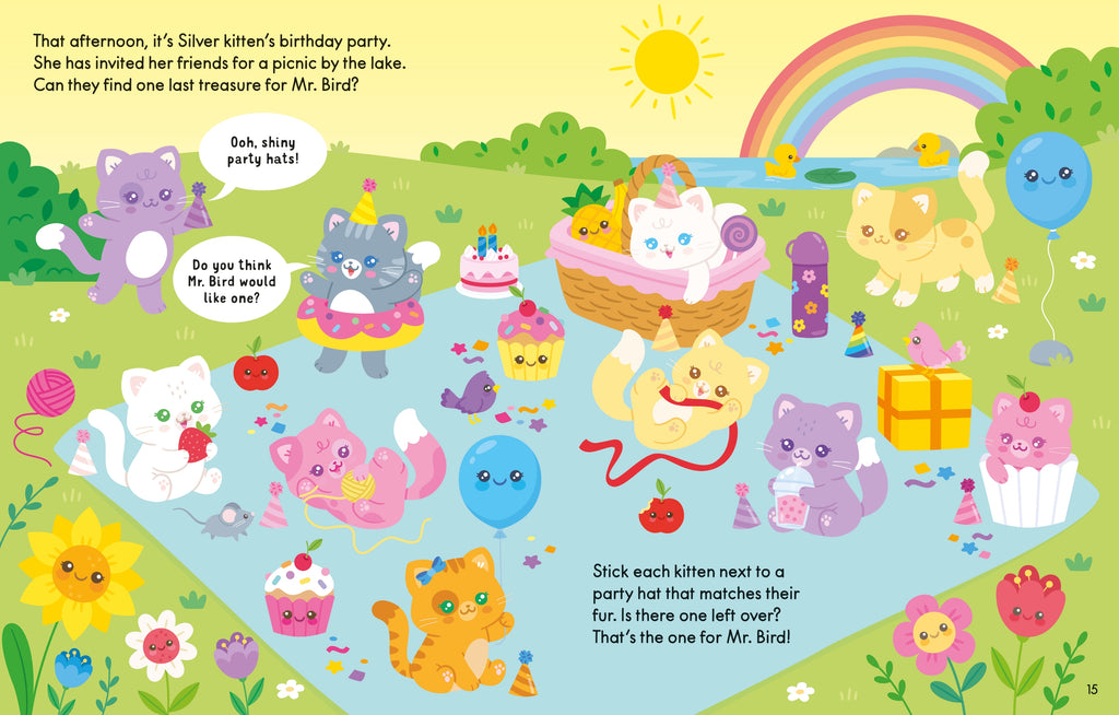 Detaliu din cartea „Cute Stickers Kittens”, Usborne – imaginea 8