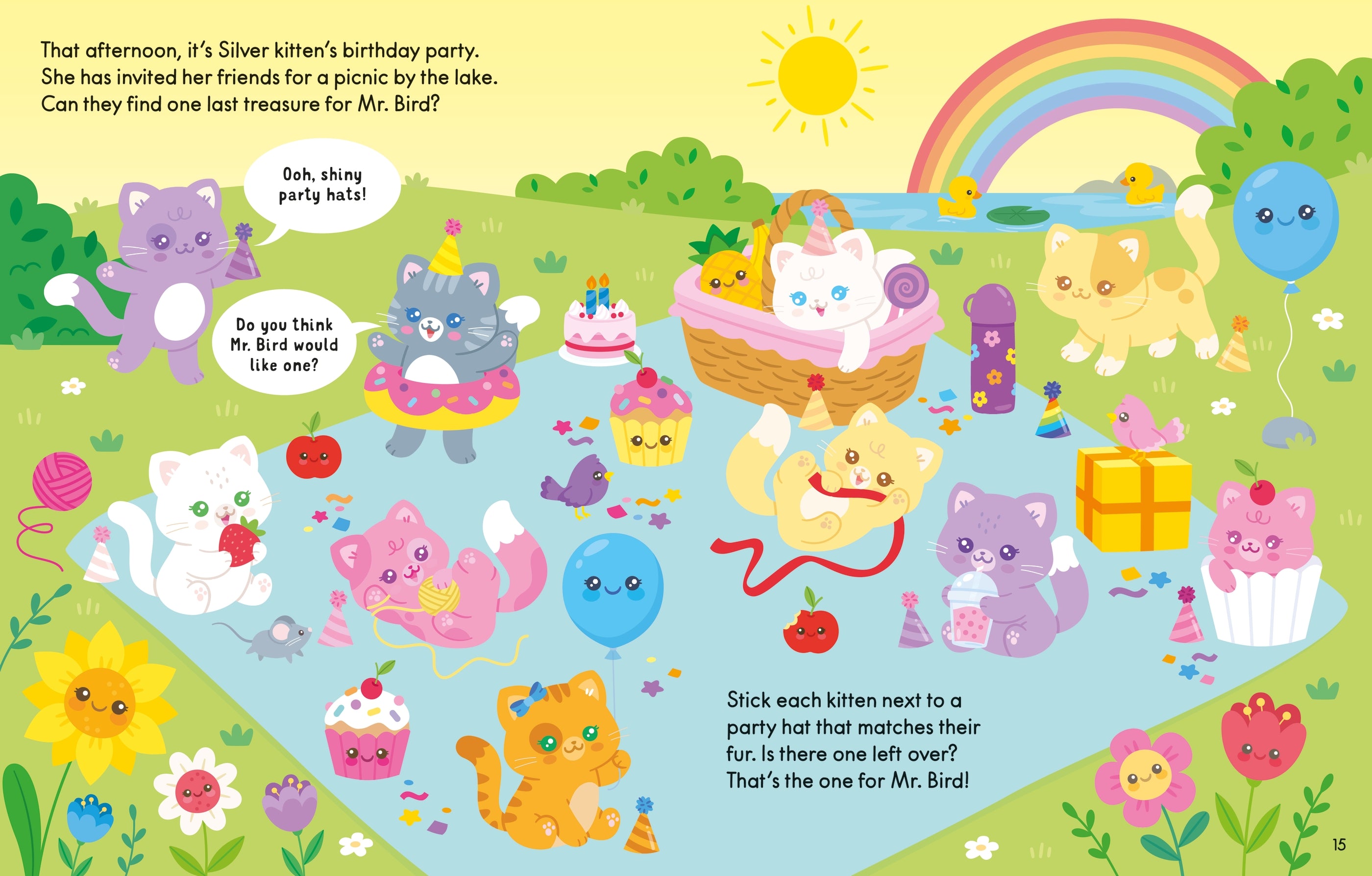 Detaliu din cartea „Cute Stickers Kittens”, Usborne – imaginea 8