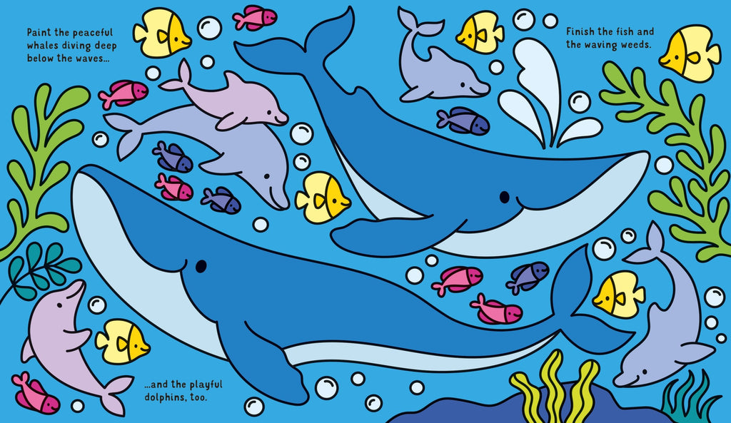 Magic Colour Under the Sea – Carte magică de colorat cu apă pentru copii 3+ ani, Usborne