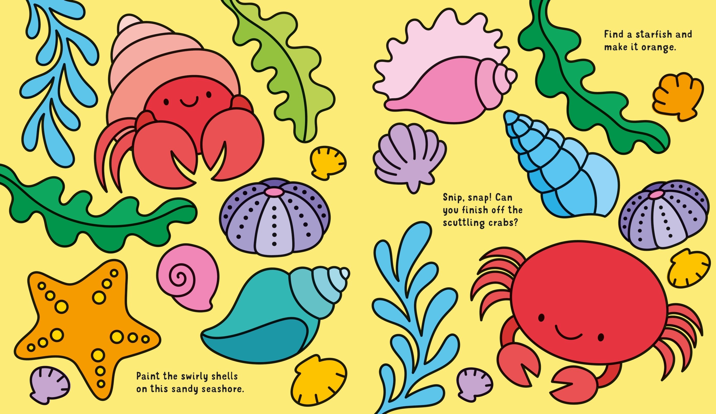Magic Colour Under the Sea – Carte magică de colorat cu apă pentru copii 3+ ani, Usborne