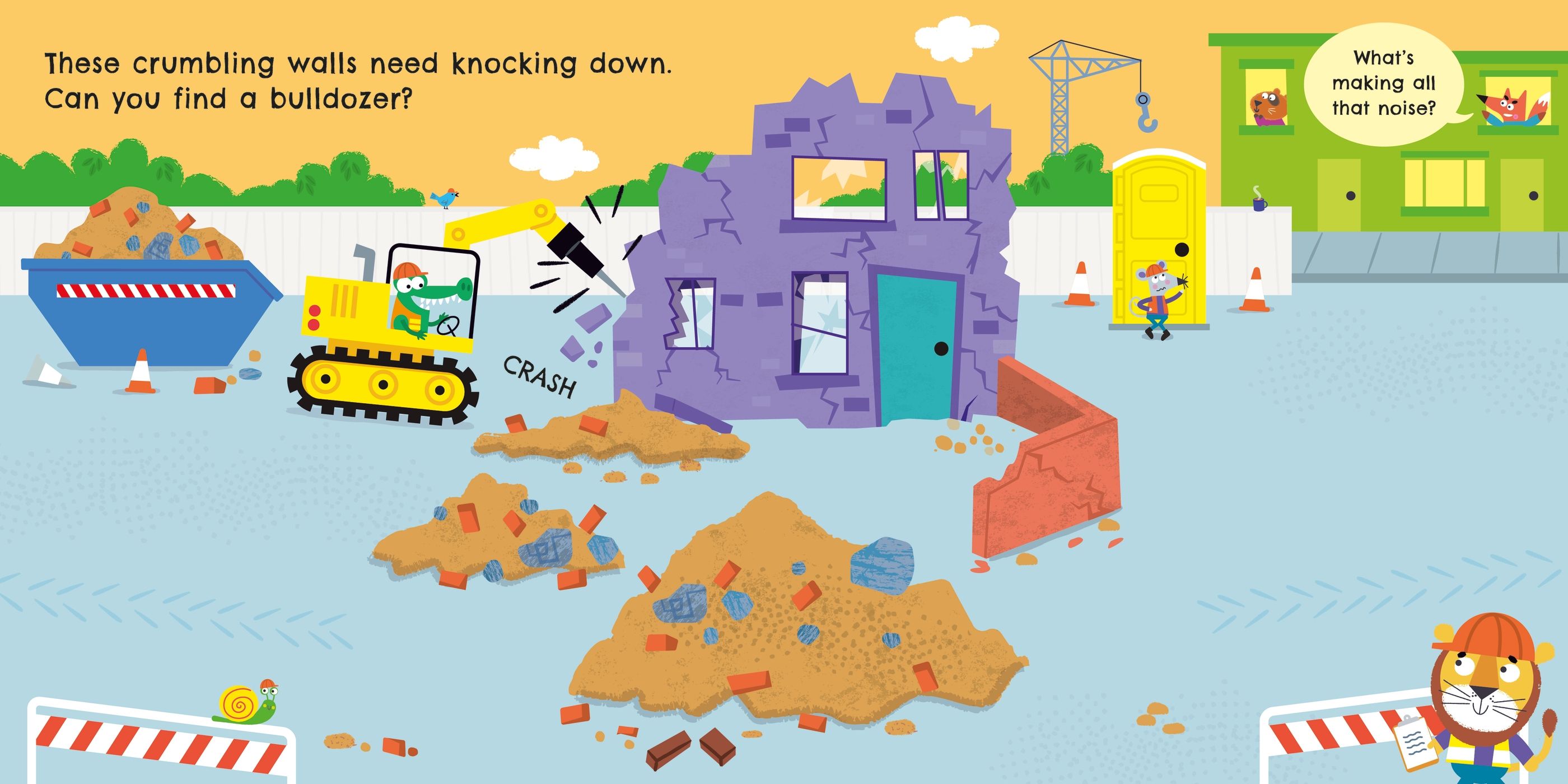 Trucks and Diggers Magnet Book – Carte cu magneți pentru copii 3+ ani, Usborne