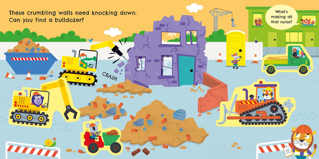 Trucks and Diggers Magnet Book – Carte cu magneți pentru copii 3+ ani, Usborne