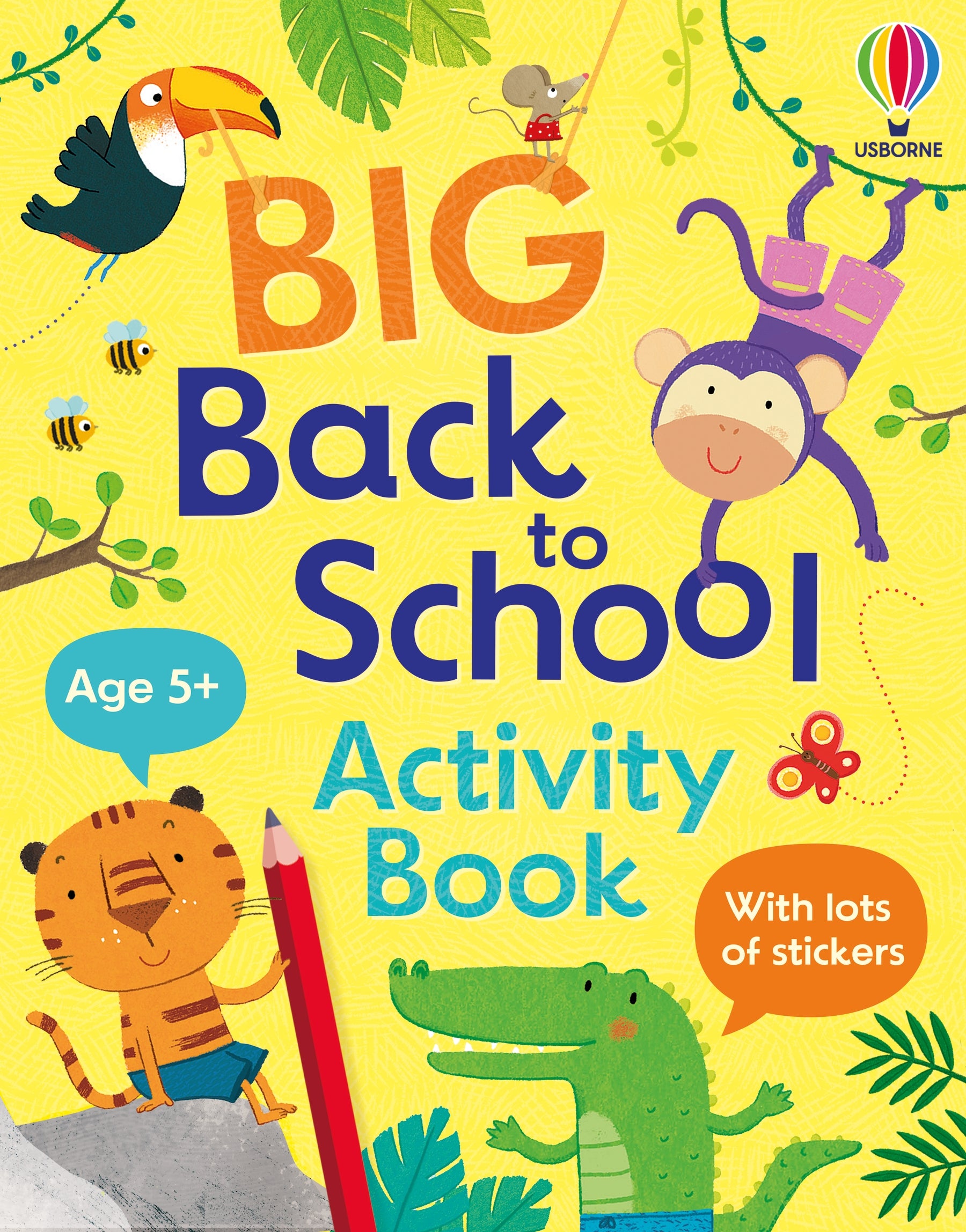 Coperta cărții „Big Back to School Activity Book” – carte cu activități Usborne pentru copii 5+ ani