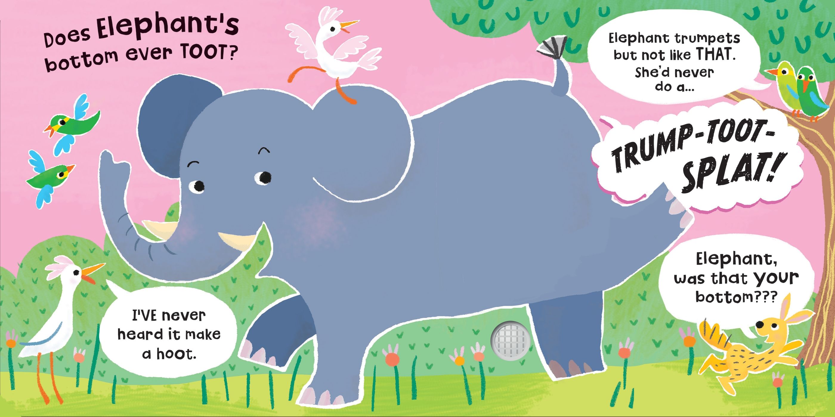Was That Your Bottom Elephant? – Carte cu sunete pentru copii 12+ luni, Usborne