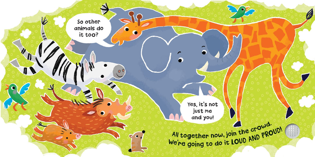 Was That Your Bottom Elephant? – Carte cu sunete pentru copii 12+ luni, Usborne
